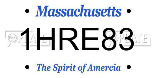 1HRE83 Massachusetts License Plate