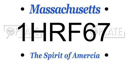 1HRF67 Massachusetts License Plate