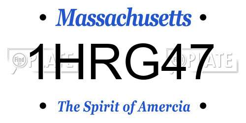 1HRG47 Massachusetts License Plate