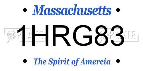 1HRG83 Massachusetts License Plate