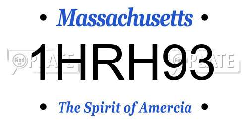 1HRH93 Massachusetts License Plate