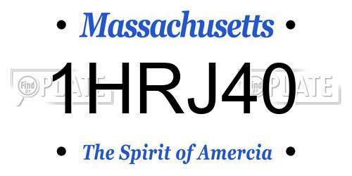 1HRJ40 Massachusetts License Plate