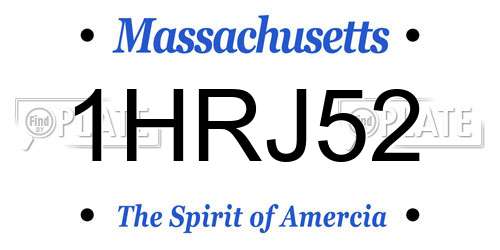 1HRJ52 Massachusetts License Plate