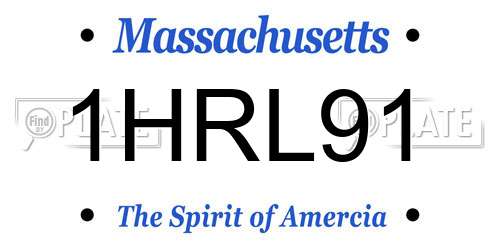 1HRL91 Massachusetts License Plate
