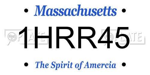 1HRR45 Massachusetts License Plate