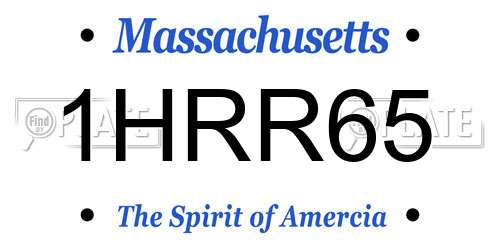 1HRR65 Massachusetts License Plate