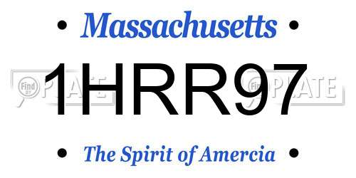 1HRR97 Massachusetts License Plate