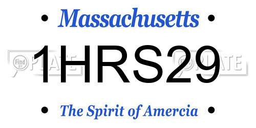 1HRS29 Massachusetts License Plate