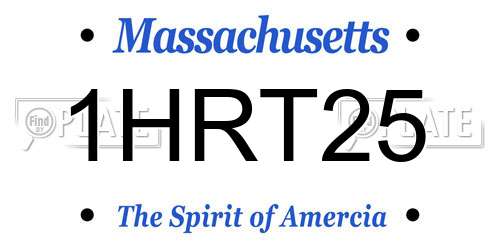 1HRT25 Massachusetts License Plate
