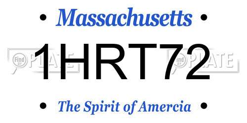 1HRT72 Massachusetts License Plate
