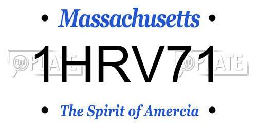 1HRV71 Massachusetts License Plate