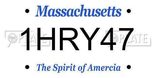 1HRY47 Massachusetts License Plate