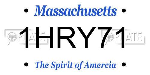 1HRY71 Massachusetts License Plate