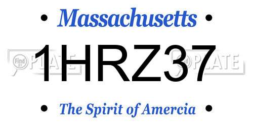 1HRZ37 Massachusetts License Plate