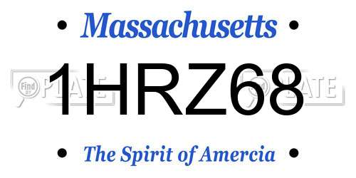 1HRZ68 Massachusetts License Plate