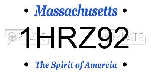 1HRZ92 Massachusetts License Plate
