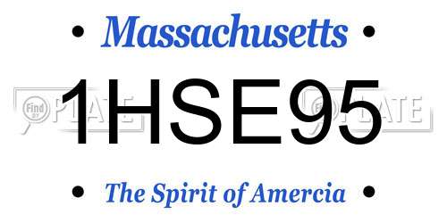 1HSE95 Massachusetts License Plate