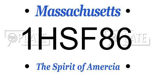 1HSF86 Massachusetts License Plate