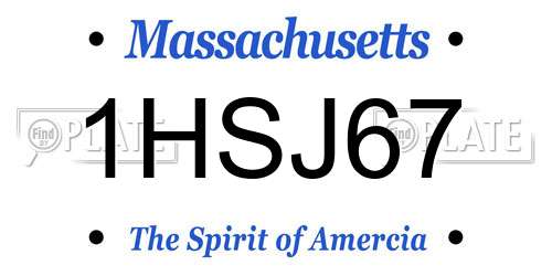 1HSJ67 Massachusetts License Plate