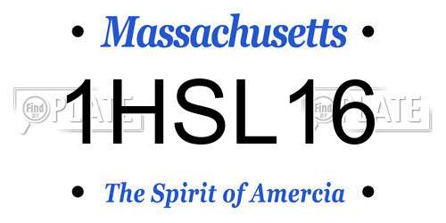 1HSL16 Massachusetts License Plate