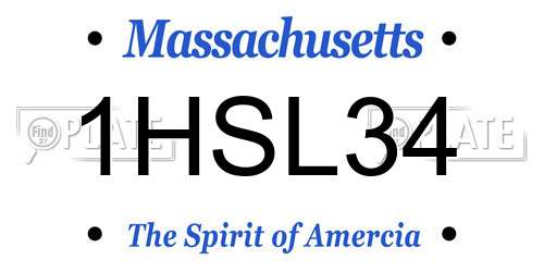 1HSL34 Massachusetts License Plate