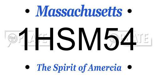 1HSM54 Massachusetts License Plate