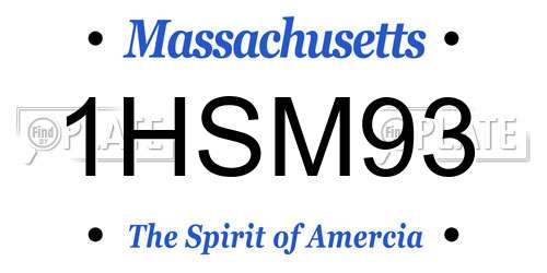 1HSM93 Massachusetts License Plate