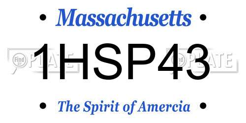 1HSP43 Massachusetts License Plate