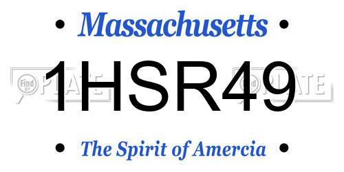 1HSR49 Massachusetts License Plate