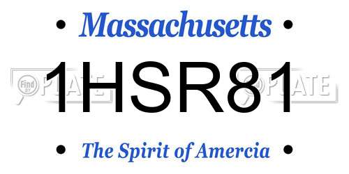 1HSR81 Massachusetts License Plate