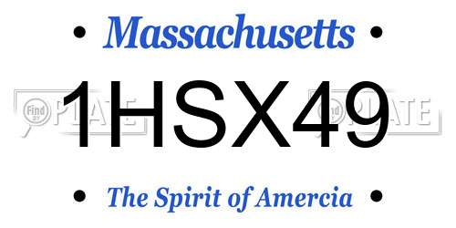 1HSX49 Massachusetts License Plate