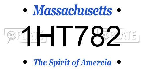 1HT782 Massachusetts License Plate