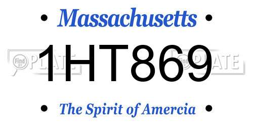 1HT869 Massachusetts License Plate