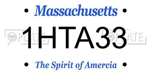 1HTA33 Massachusetts License Plate