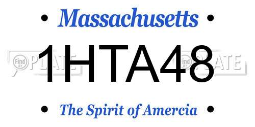 1HTA48 Massachusetts License Plate