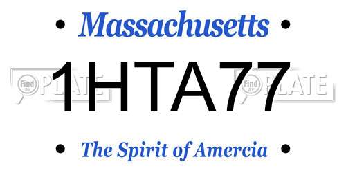 1HTA77 Massachusetts License Plate