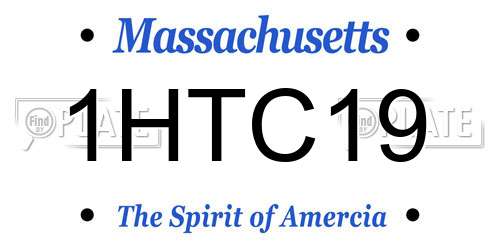1HTC19 Massachusetts License Plate