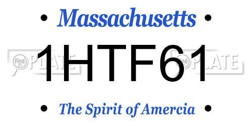 1HTF61 Massachusetts License Plate