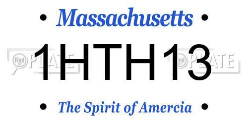 1HTH13 Massachusetts License Plate