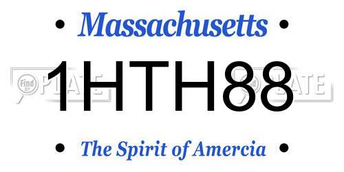 1HTH88 Massachusetts License Plate