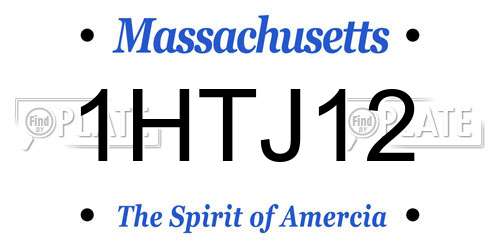 1HTJ12 Massachusetts License Plate
