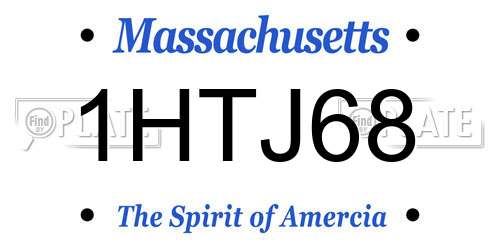 1HTJ68 Massachusetts License Plate