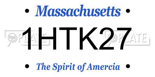 1HTK27 Massachusetts License Plate