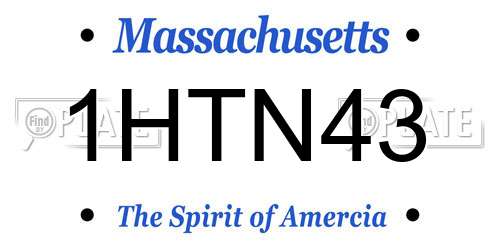 1HTN43 Massachusetts License Plate