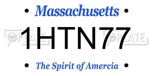 1HTN77 Massachusetts License Plate