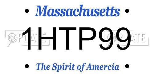 1HTP99 Massachusetts License Plate