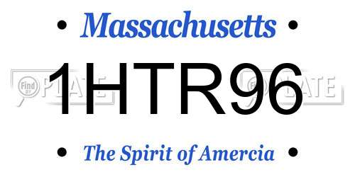 1HTR96 Massachusetts License Plate