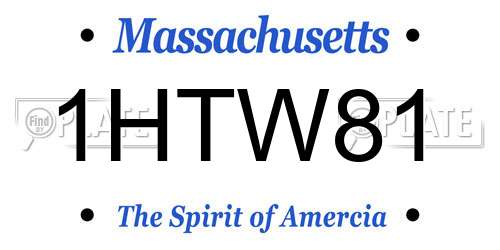 1HTW81 Massachusetts License Plate