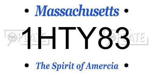 1HTY83 Massachusetts License Plate