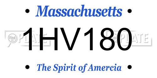 1HV180 Massachusetts License Plate